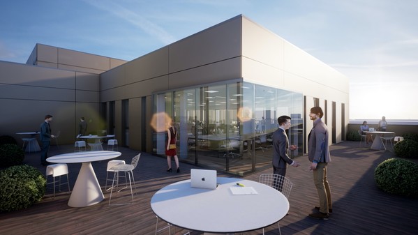 Arcueil immeuble de bureaux LAZARD GROUP avec terrasse, espace de restauration reversible