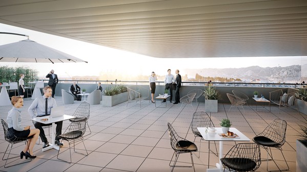 Terrasse avec vue sur mer - Immeuble d'entreprise avec accès centre ville de Marseille