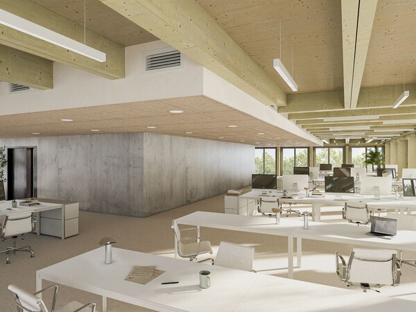 Bureaux en osssature bois à Strasbourg - performance environnementale et labellisation BREEAM VERY GOOD