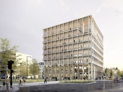 Au cœur du quartier Rive Étoile, Immeuble de bureaux structure bois